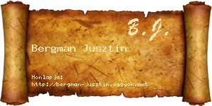 Bergman Jusztin névjegykártya